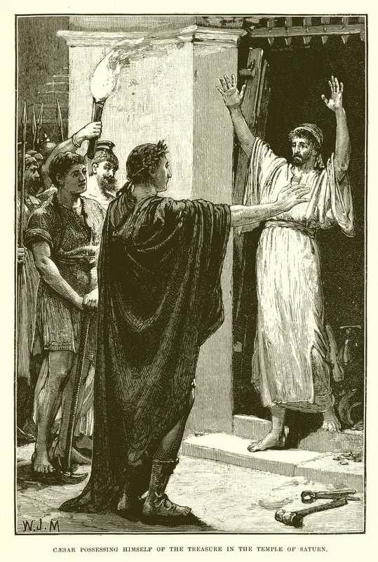 Caesar birtokolja a kincset a Szaturnusz templomában alkotó: English School