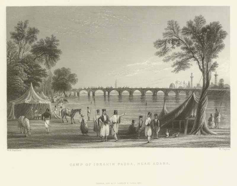 Ibrahim Pasha tábora, Adana közelében, Törökországban, 1837 alkotó: English School