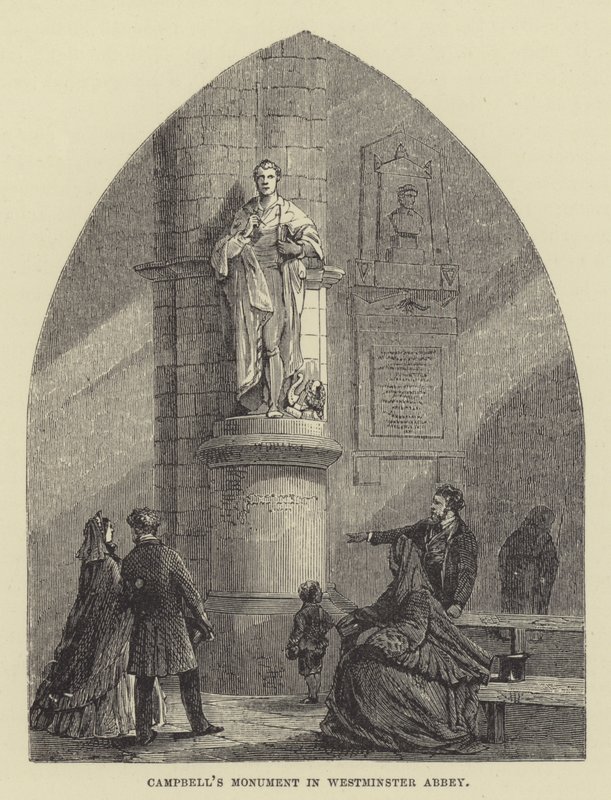 Campbell emlékműve a Westminster Abbeyben (metszet) alkotó: English School