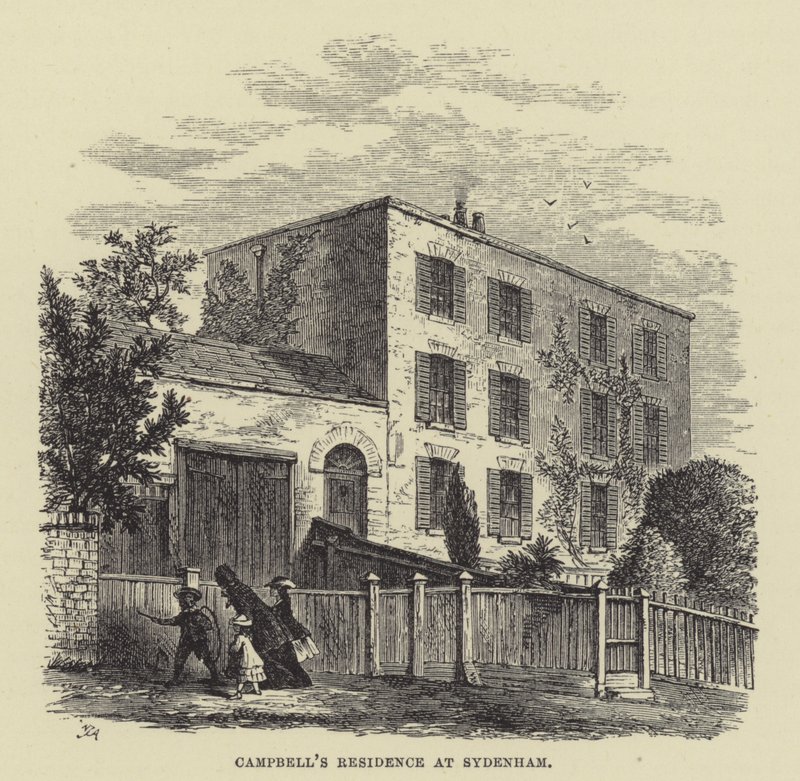 Campbell rezidenciája Sydenhamban (metszet) alkotó: English School