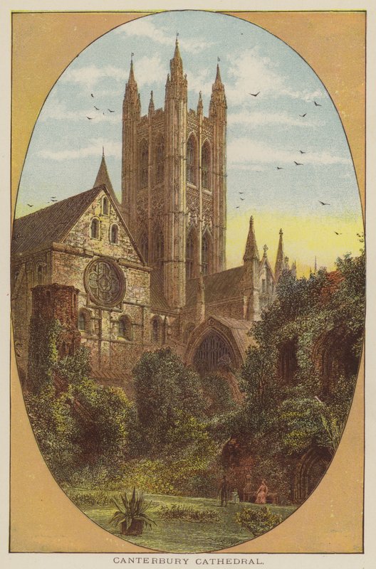 Canterbury katedrális (színes metszet) alkotó: English School