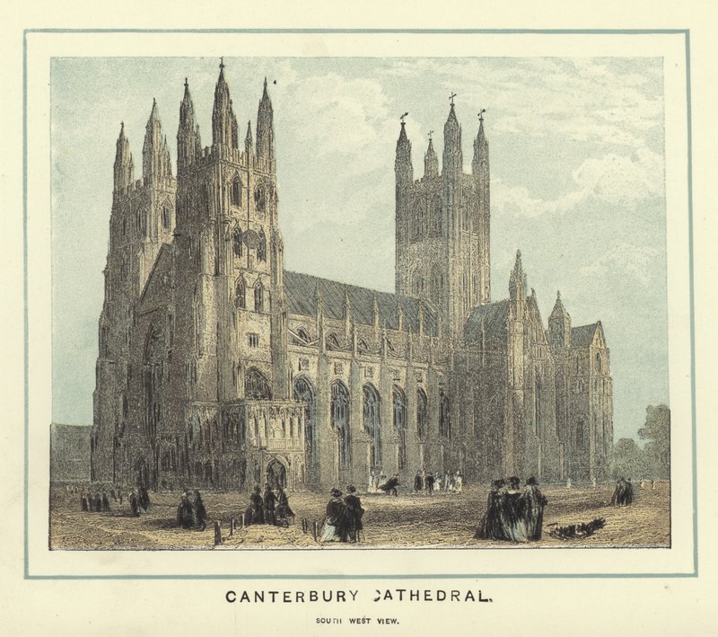 Canterbury katedrális, délnyugati nézet alkotó: English School