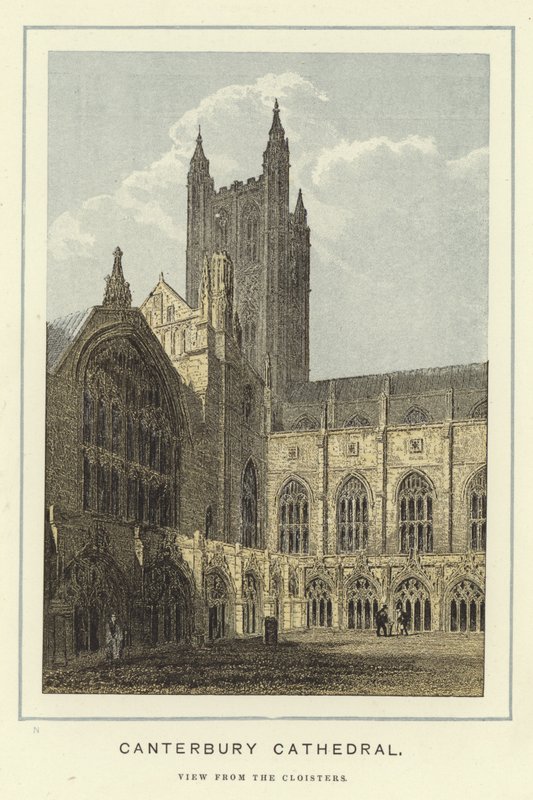 Canterbury katedrális, kilátás a kolostorból alkotó: English School