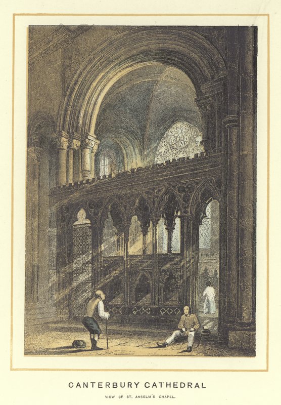 Canterbury katedrális, kilátás a Szent Anselms-kápolnára alkotó: English School
