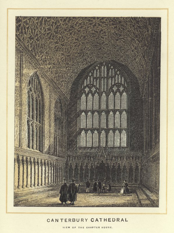 Canterbury katedrális, kilátás a káptalanra alkotó: English School