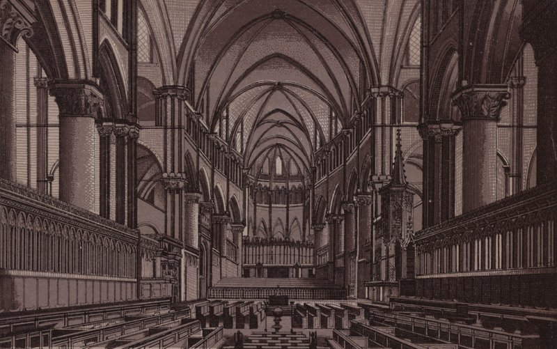 Canterbury: Kórus, Canterbury katedrális (litho) alkotó: English School