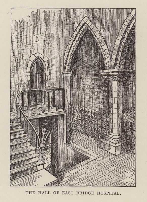 Canterbury: The Hall of East Bridge Hospital (litho) alkotó: English School