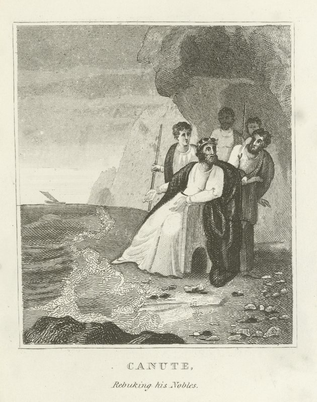 Canute, megdorgálva nemeseit alkotó: English School