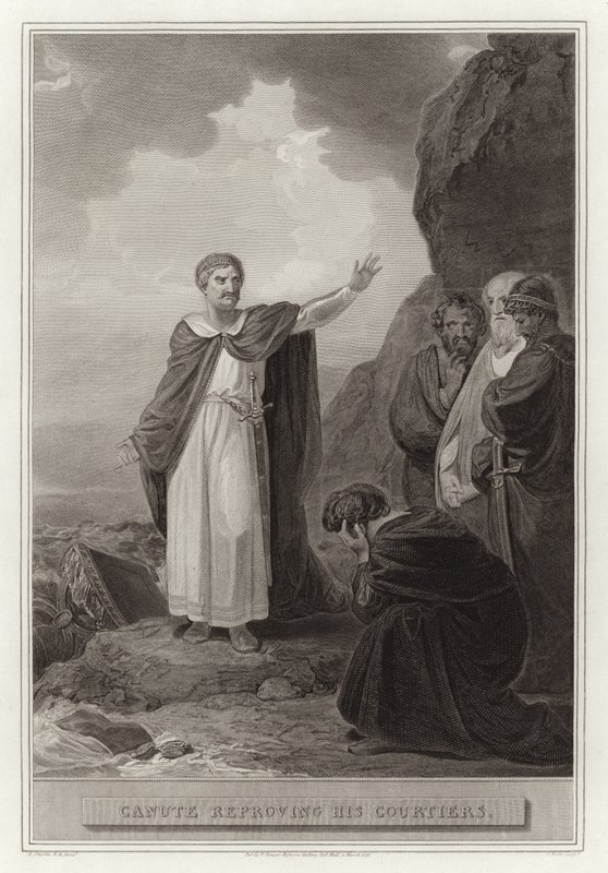 Canute megdorgálja udvaroncait alkotó: English School