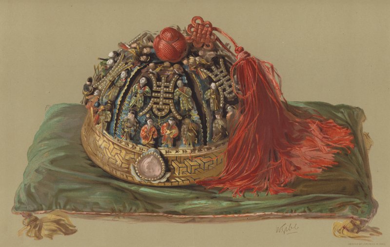 A kínai császár sapkája (chromolitho) alkotó: English School
