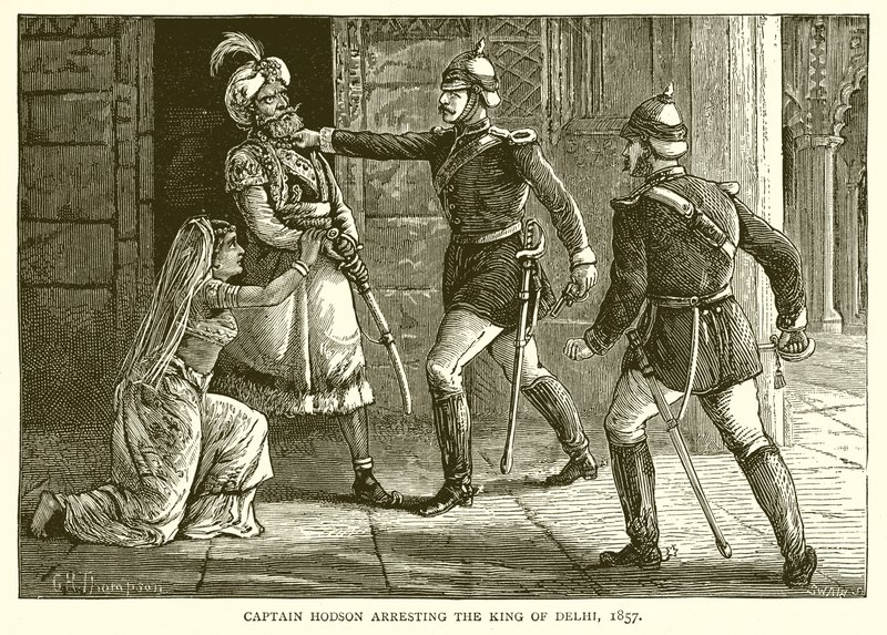 Hodson kapitány letartóztatja Delhi királyát, 1857 alkotó: English School