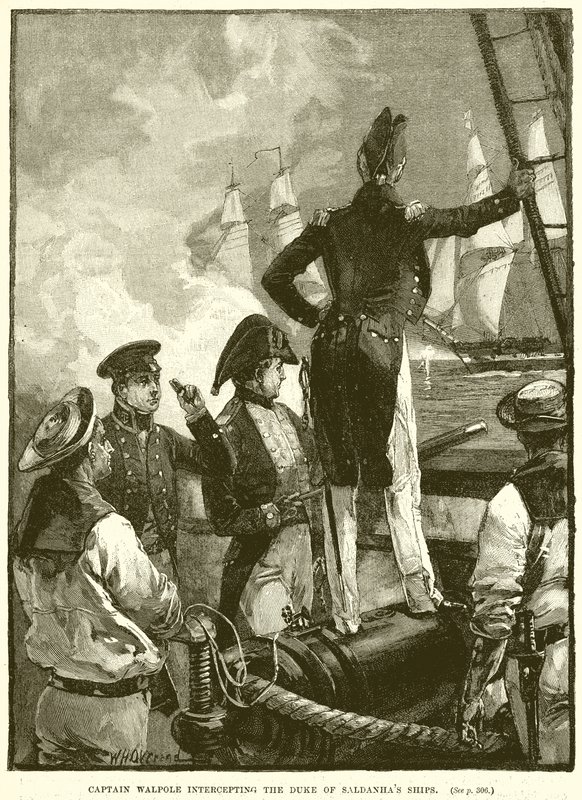 Walpole kapitány elfogja a Duke of Saldanhas hajókat alkotó: English School
