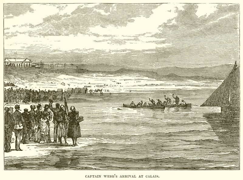 Webbs kapitány érkezése Calais-ba alkotó: English School