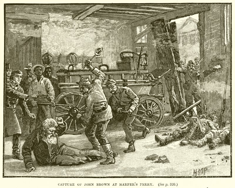 John Brown elfogása a Harpers Ferrynél alkotó: English School