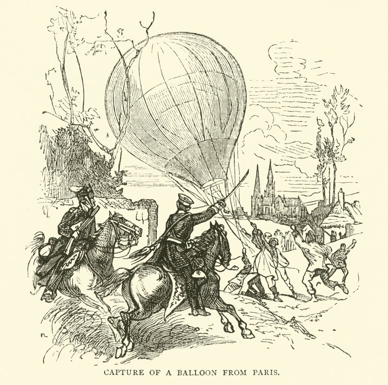 Egy léggömb elfogása Párizsból, 1871. január alkotó: English School
