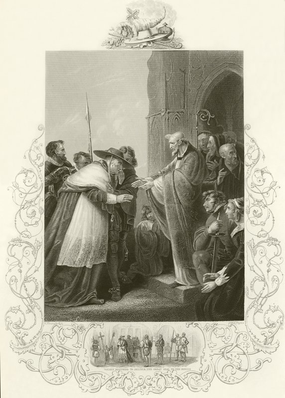 Wolsey bíboros belép a Leicesteri apátságba alkotó: English School