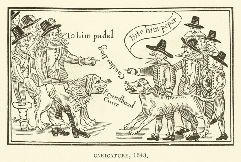 Karikatúra, 1643 alkotó: English School