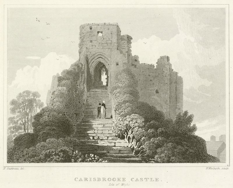 Carisbrooke kastély, Wight-sziget (metszet) alkotó: English School