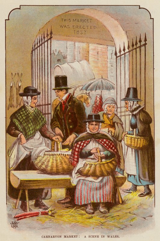 Carnarvon Market, Jelenet Walesben (színes litó) alkotó: English School