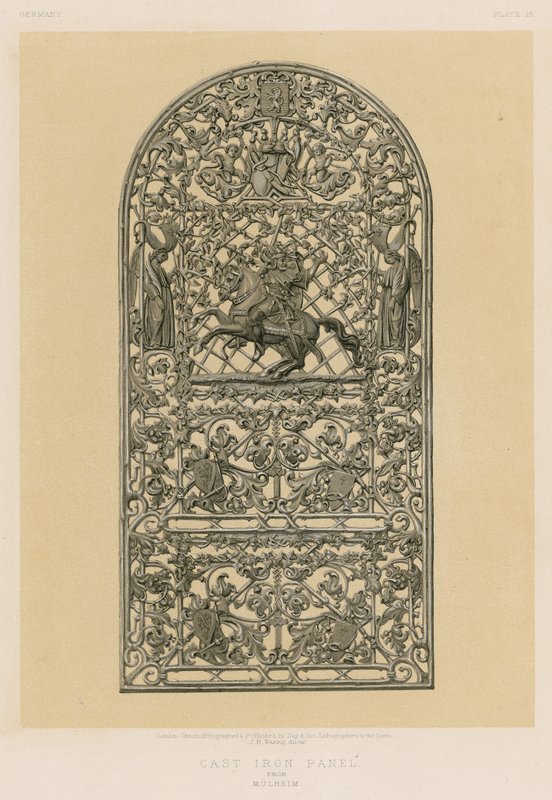 Öntöttvas panel Mulheimből alkotó: English School