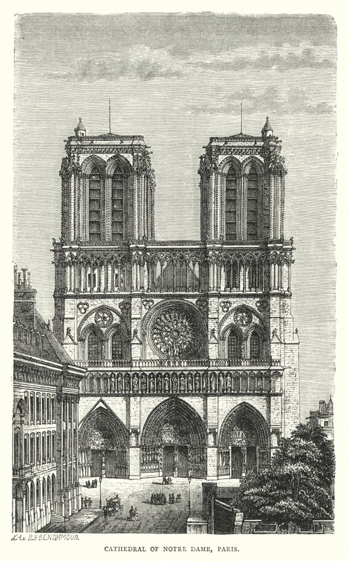 Notre Dame-székesegyház, Párizs (metszet) alkotó: English School