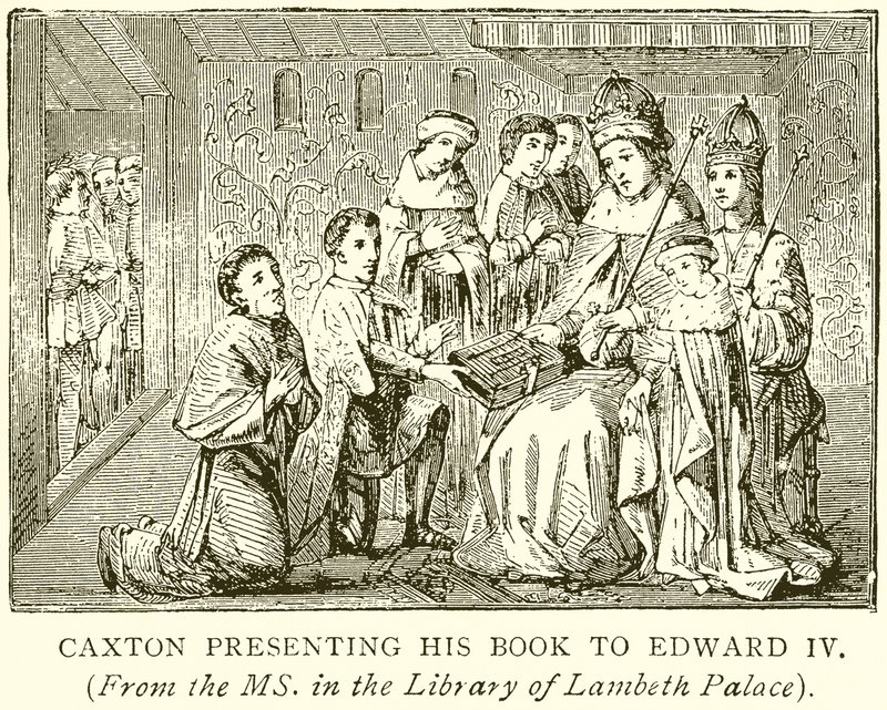 Caxton bemutatja könyvét Edward IV alkotó: English School