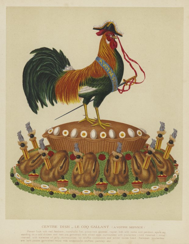 Középtál - le coq gallant (az Ön szolgálatára) alkotó: English School
