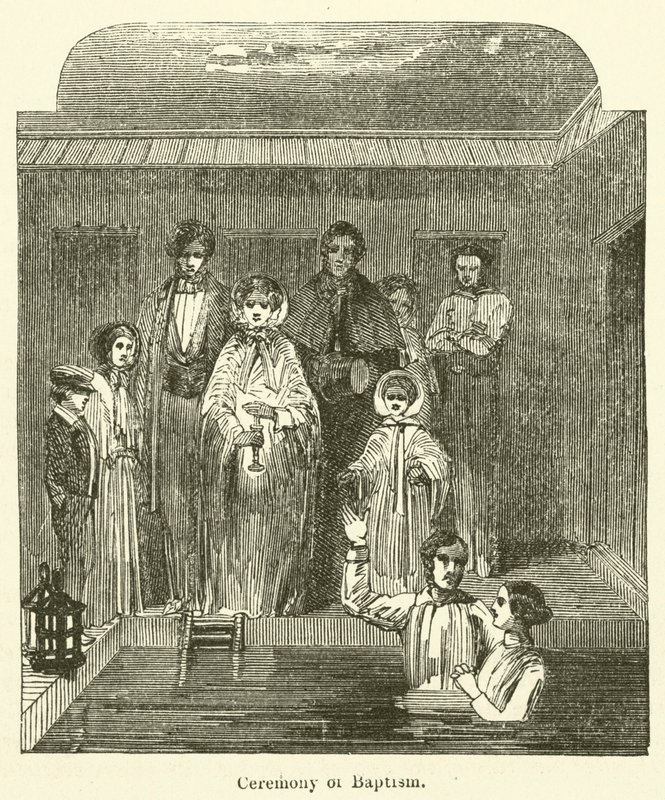 Keresztelő szertartás (metszet) alkotó: English School