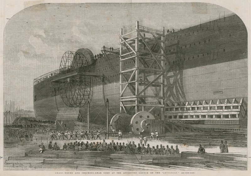 A Leviathan kilövésénél használt láncdobok és ellenőrző felszerelések alkotó: English School
