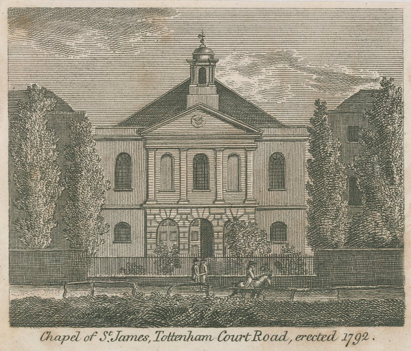 St James kápolna, a Tottenham Court Road, London, 1792-ben épült alkotó: English School