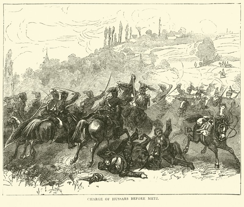 Huszárok vádja Metz előtt, 1870. október alkotó: English School