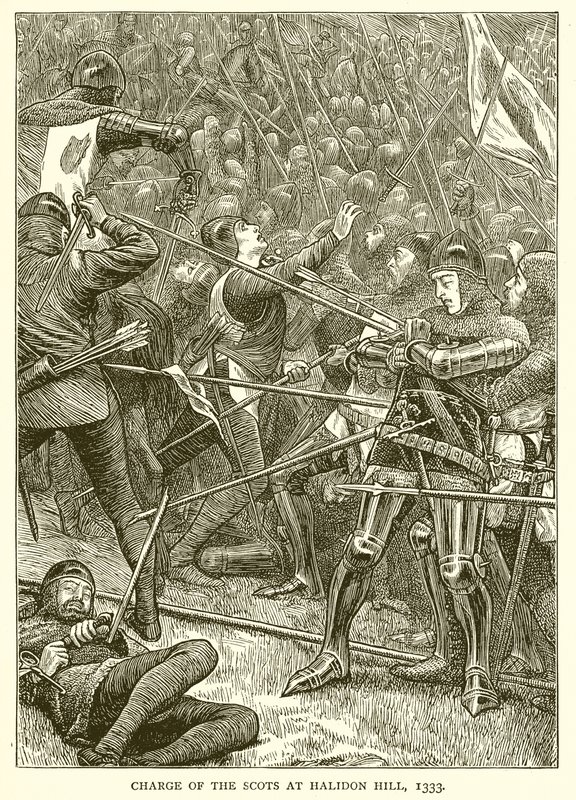 A skótok vádja Halidon Hillnél, 1333 alkotó: English School