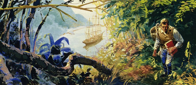 Charles Darwin a HMS Beagle fedélzetén tartózkodott, miközben Dél-Amerika partjait vizsgálta alkotó: English School