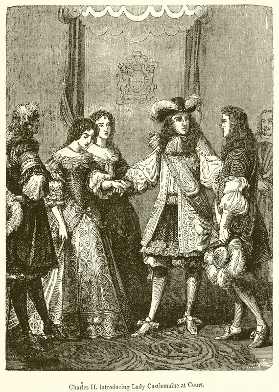 Károly II. Lady Castlemaine bemutatása az udvarban alkotó: English School
