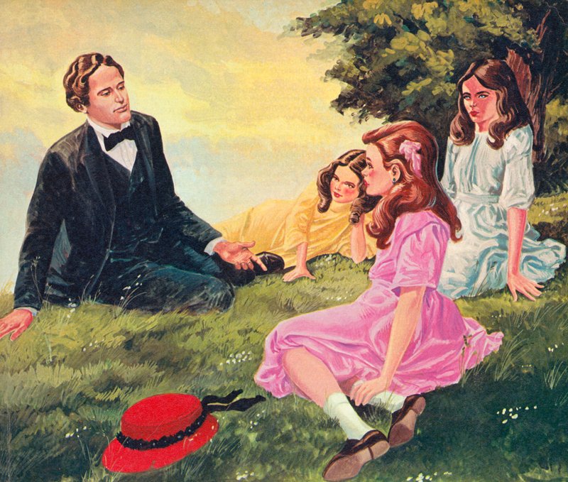 Charles Lutwidge Dodgson történeteket mesél Alice Liddellnek és két nővérének alkotó: English School