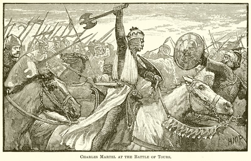 Charles Martel a toursi csatában alkotó: English School