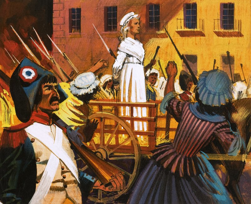 Charlotte Corday a guillotine felé vezető úton alkotó: English School