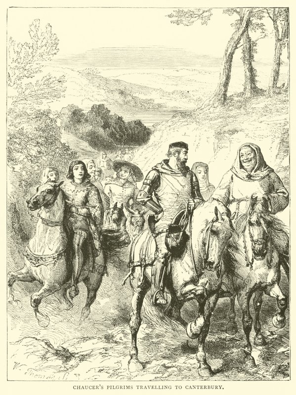 Chaucer zarándokai Canterburybe utaznak alkotó: English School
