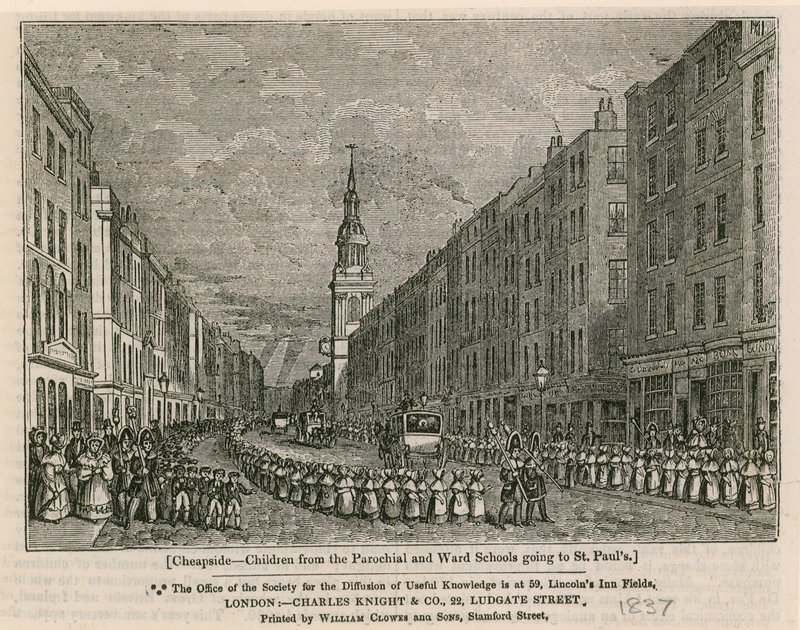 Olcsó oldal – A plébániai és egyházközségi iskolákból járó gyerekek St Paulsba, 1837 alkotó: English School