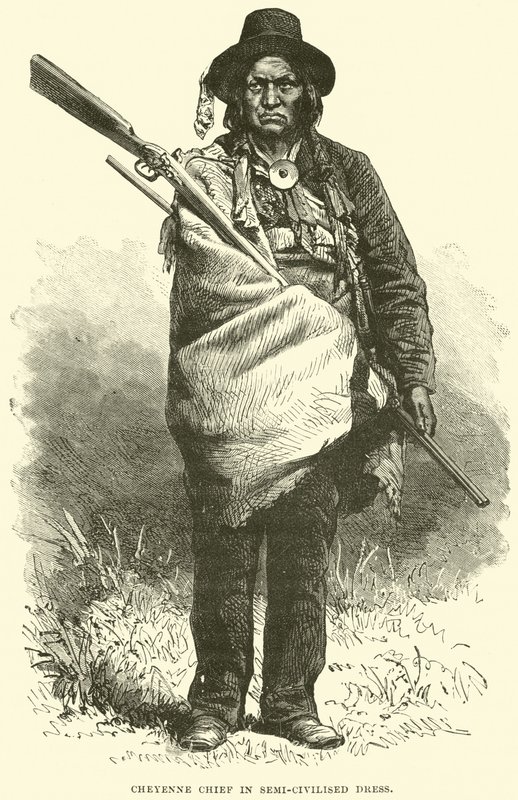 Cheyenne Chief félig civilizált ruhában alkotó: English School