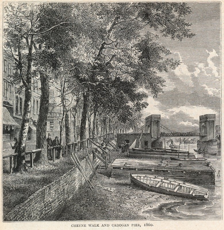 Cheyne Walk és Cadogan móló, 1860 alkotó: English School
