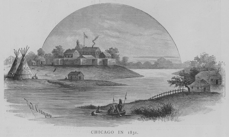 Chicago 1831-ben (metszet) alkotó: English School