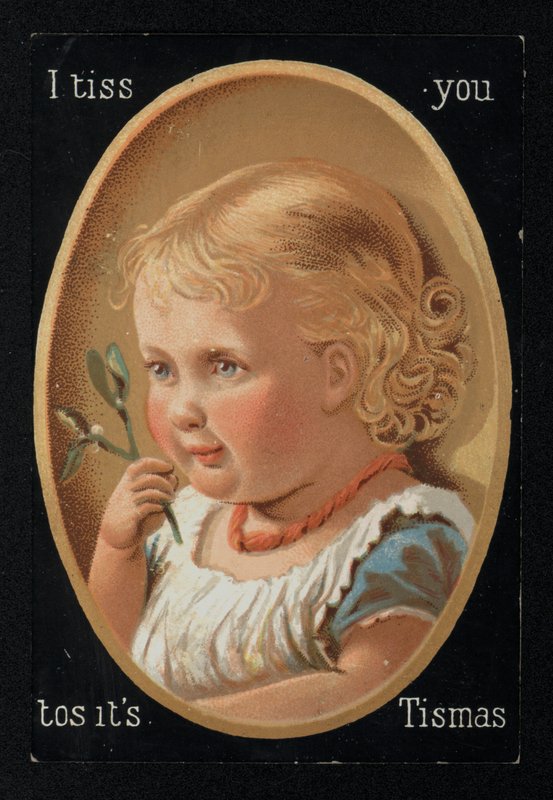 Gyermek fagyöngy, karácsonyi üdvözlőlap. (chromolitho) alkotó: English School