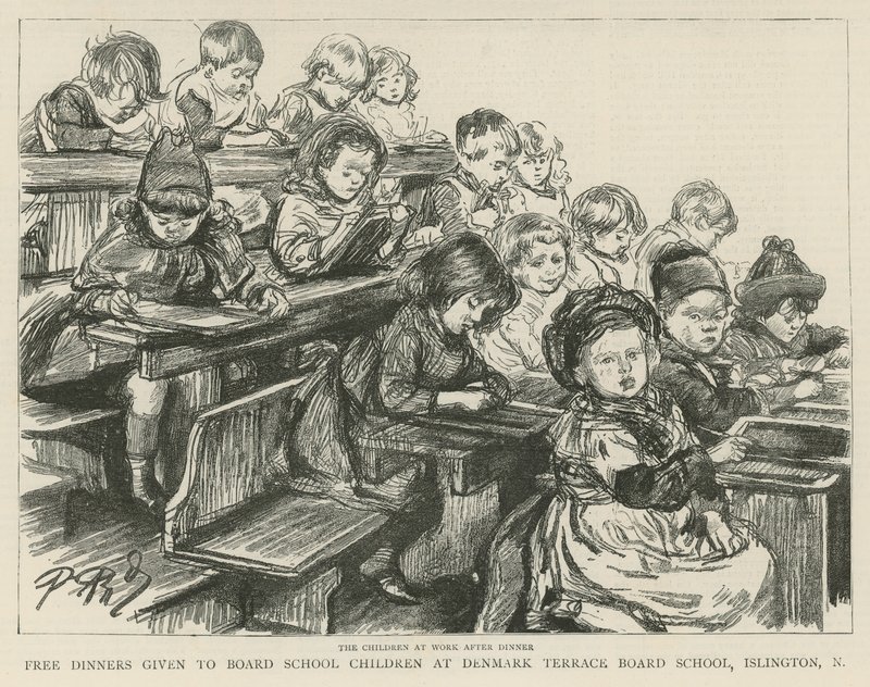 Gyermekek a munkahelyen vacsora után alkotó: English School