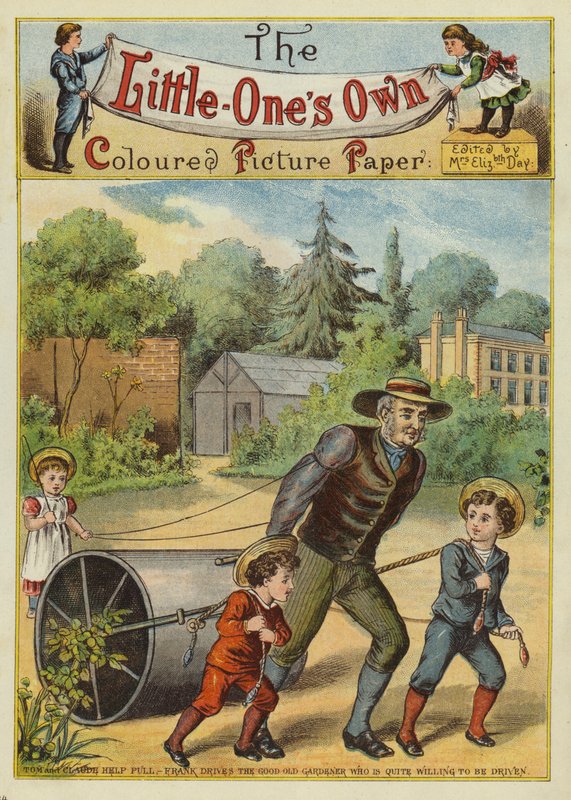 Gyermekek segítik a kertészt (chromolitho) alkotó: English School