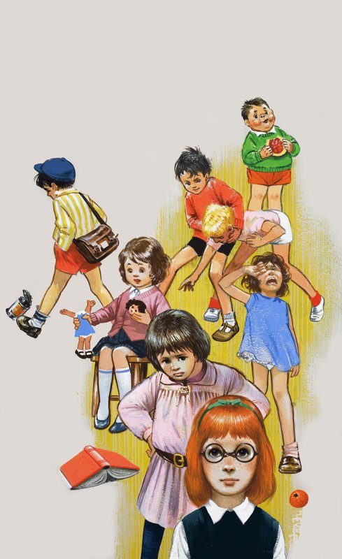 Gyerekek játszanak és harcolnak alkotó: English School