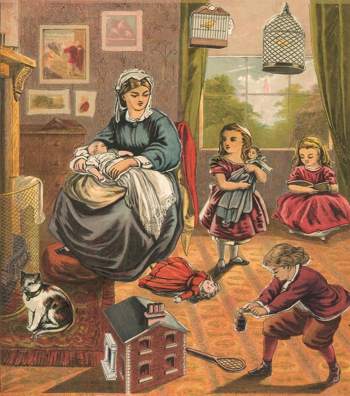 Gyermekek anyával alkotó: English School
