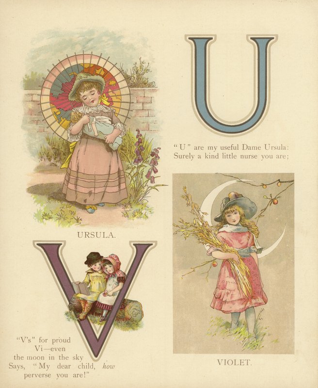 Gyermeknevek: Ursula, Violet (színes litho) alkotó: English School