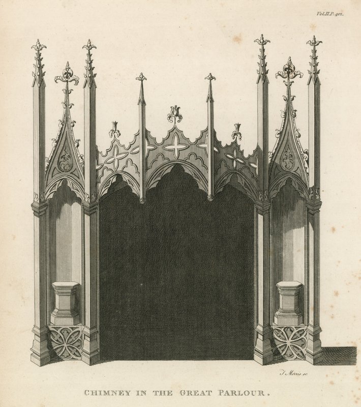 Kémény a nagy szalonban, Strawberry Hill, London alkotó: English School