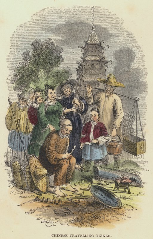 Chinese Traveling Tinker (színes gravírozás) alkotó: English School